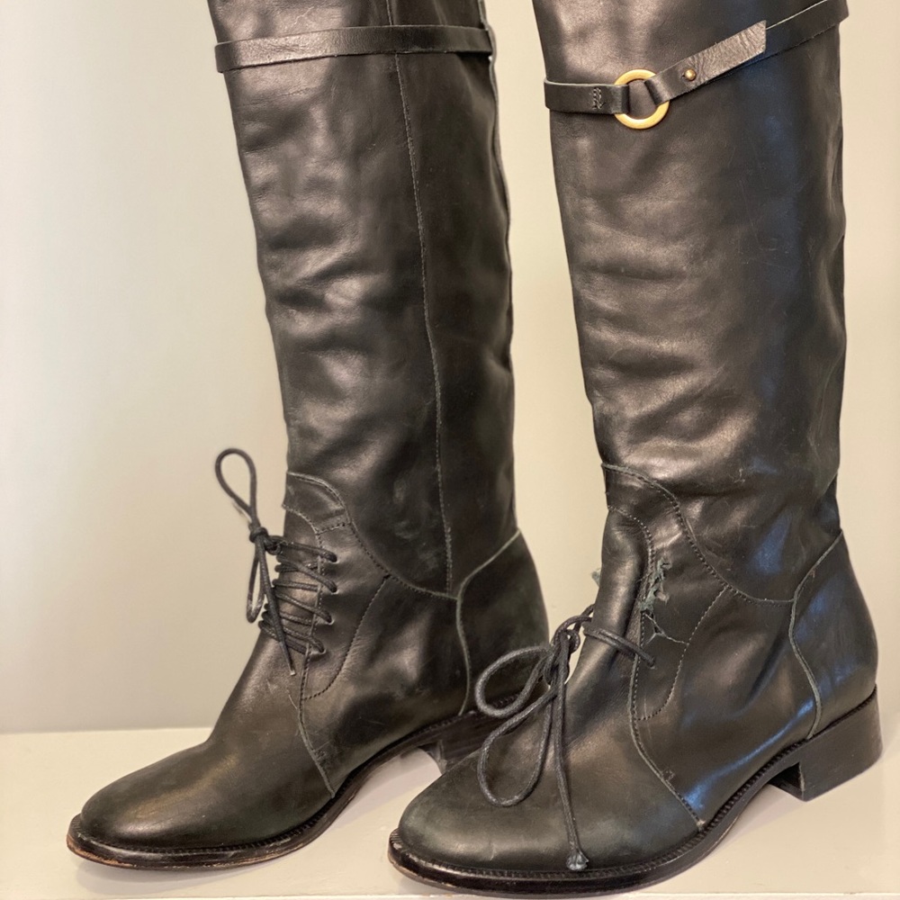 Joie Leather Riding Lace Up Boot - Picture 3 of 4